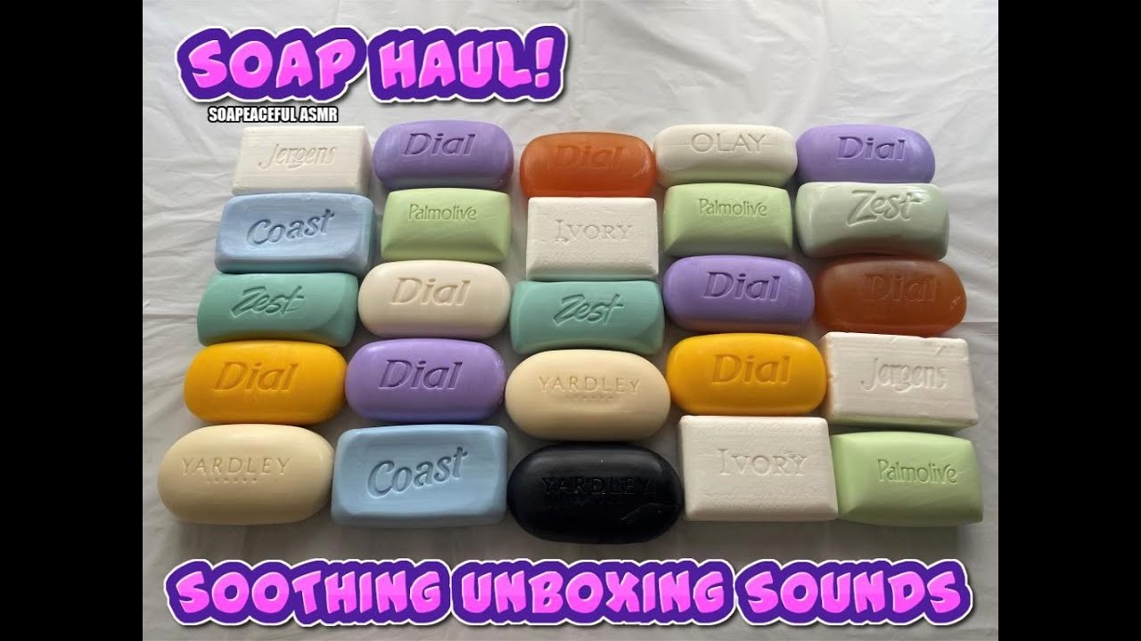 Soap Haul - Soothing & satisfying unboxing unwrapping sounds. Opening Unpacking Soap - ASMR SOAP