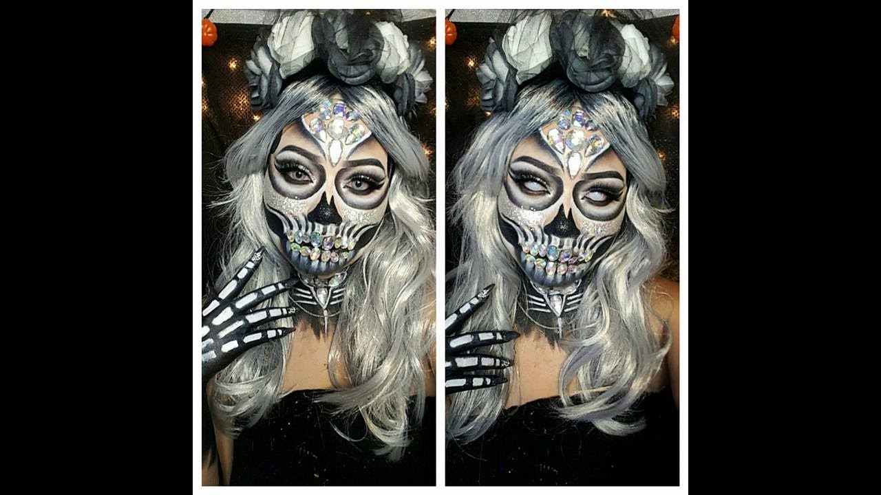 Glitter Jewel skull makeup tutorial - Vic Brocca inspired.