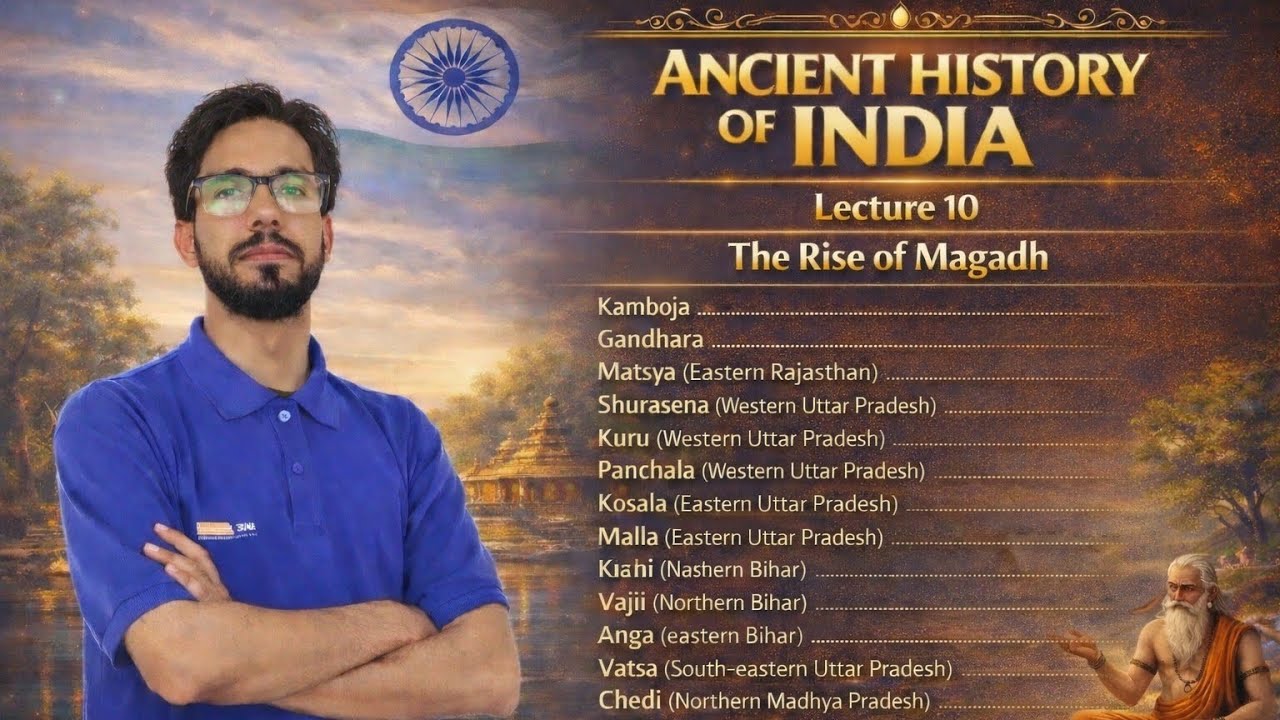 Lecture 10 – Rise of Magadh Explained | Sixteen Mahajanapadas Complete | Ancient India