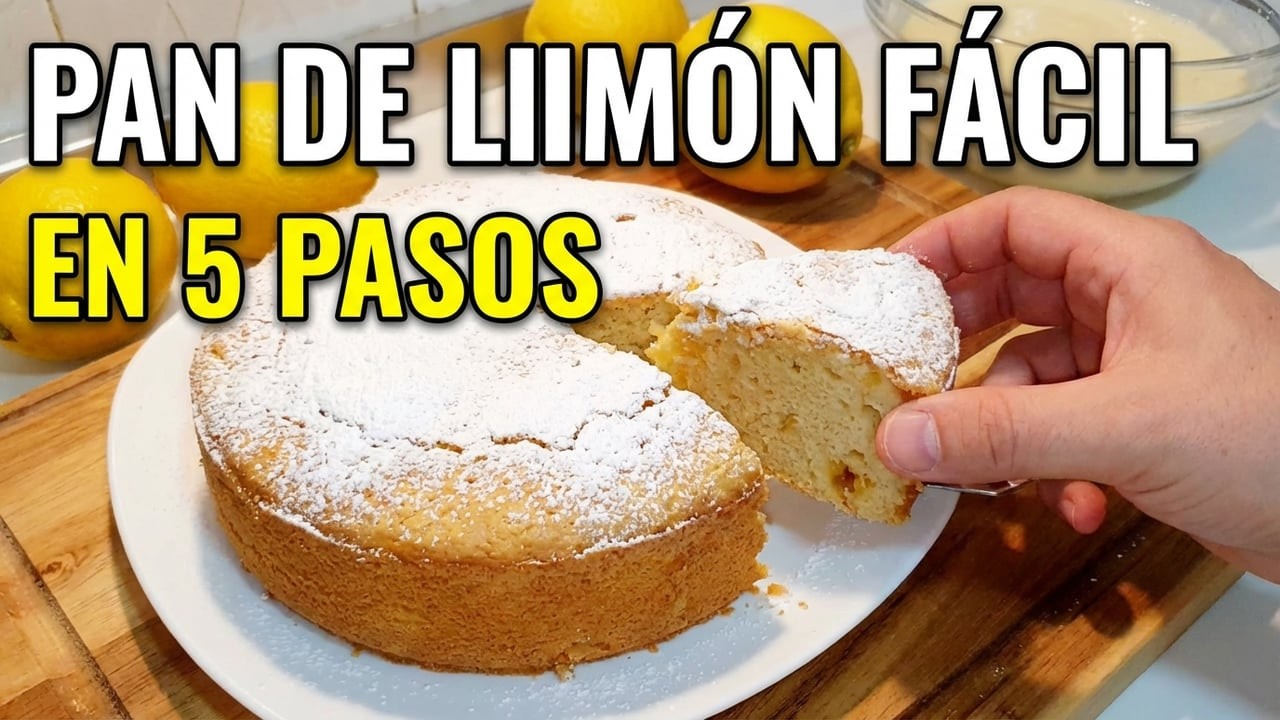 Este BIZCOCHO O PAN DE LIMÓN es el postre MÁS FÁCIL Y ESPONJOSO y sólo lleva 5 INGREDIENTES¡¡¡