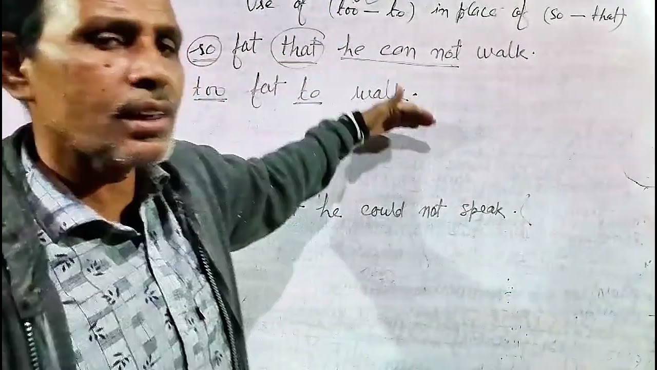 Use of ( too- to ) in place of (so - that ) 