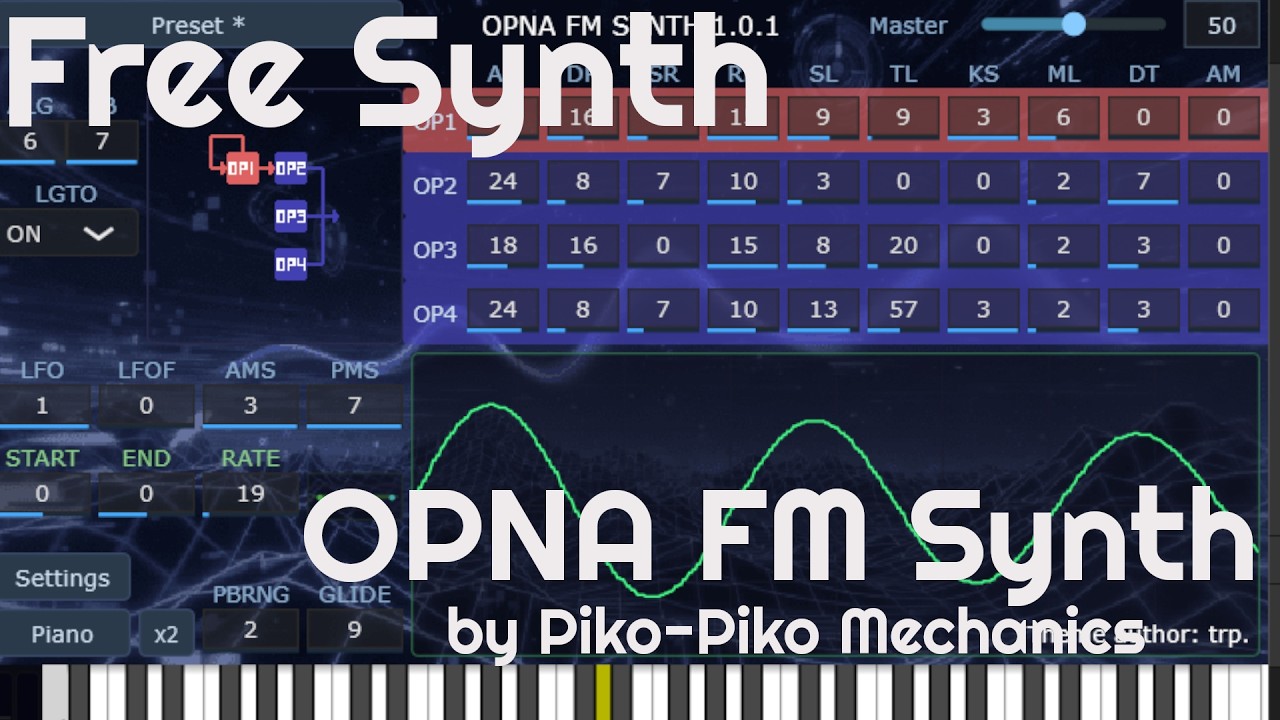 Free Synth - OPNA FM Synth by Piko-Piko Mechanics (No Talking)