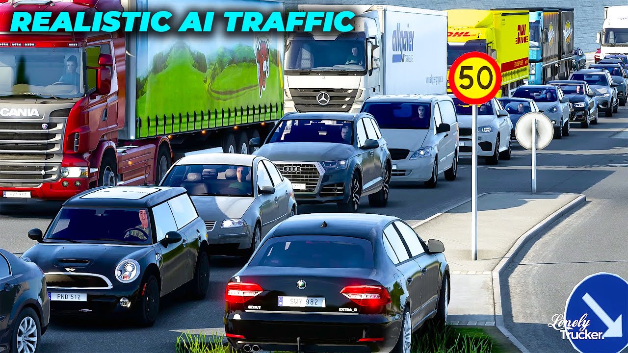 ETS2 1.43 Mods | Realistic AI Traffic Mod v17.0.7 For ETS2 1.43 By Jazzycat