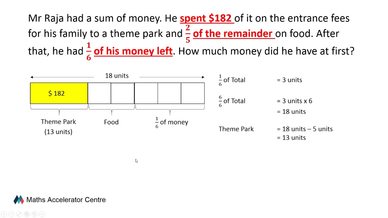 Solving P5 Problem Sums on Fractions Part 1 of 3