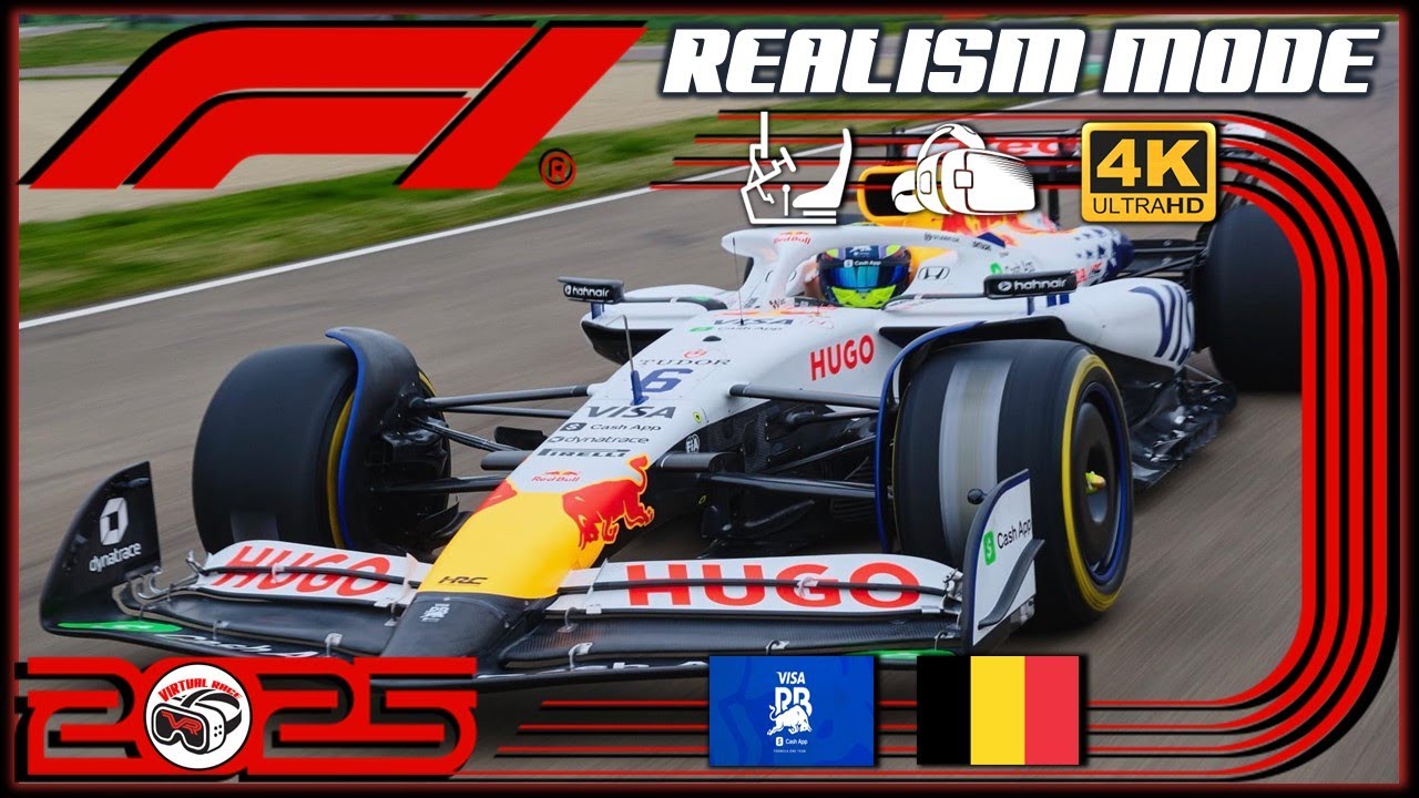 F1 25 REALISM MODE | RACING BULLS - BELGIUM | VR + COCKPIT + NO HUD