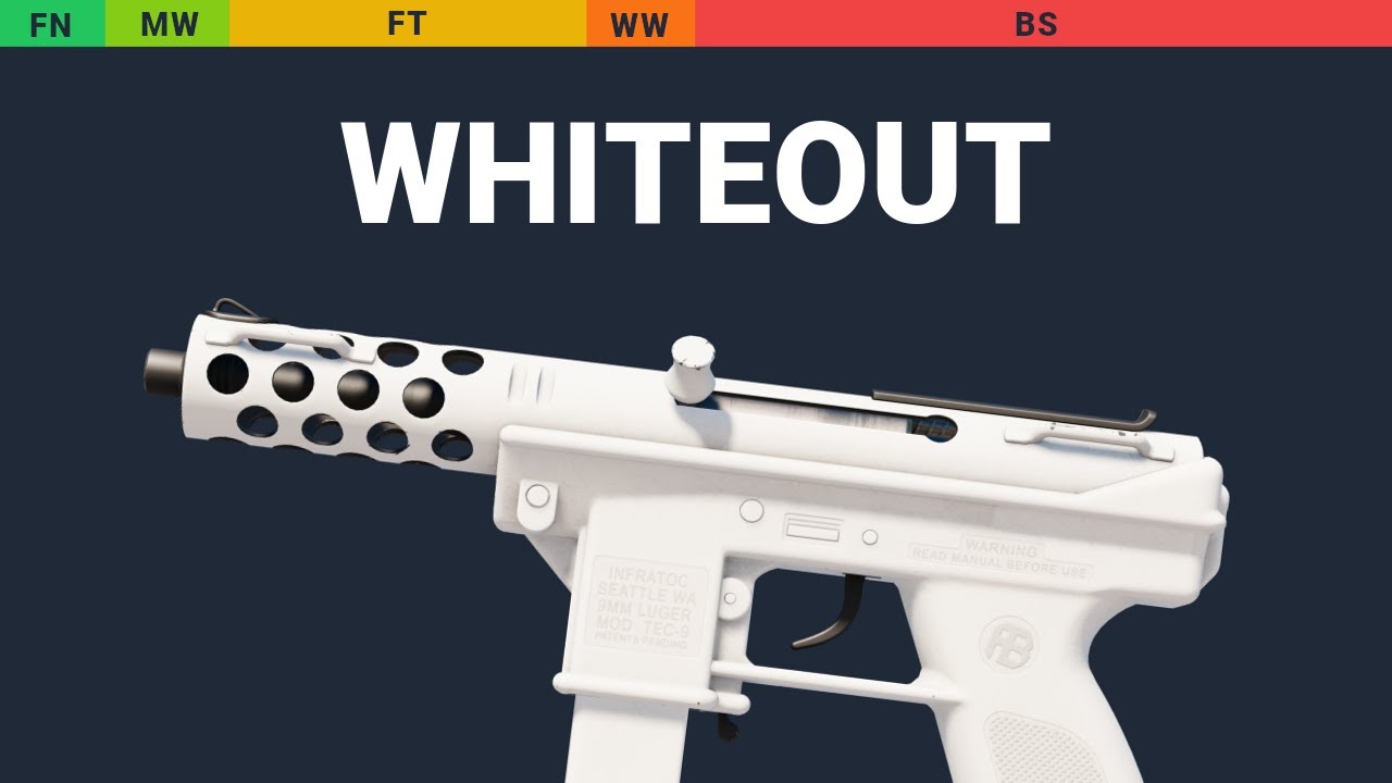 Tec-9 Whiteout - Skin Float And Wear Preview