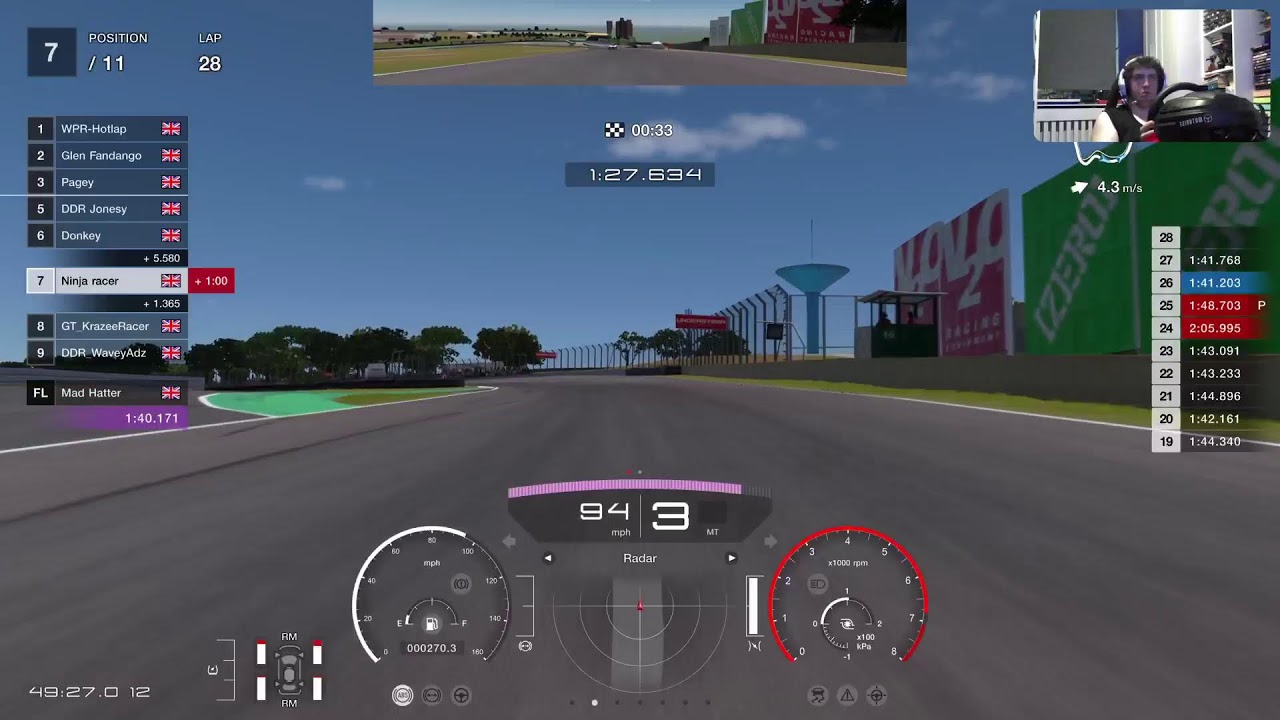 Ninja playing gran Turismo 7 MRL Teir 2