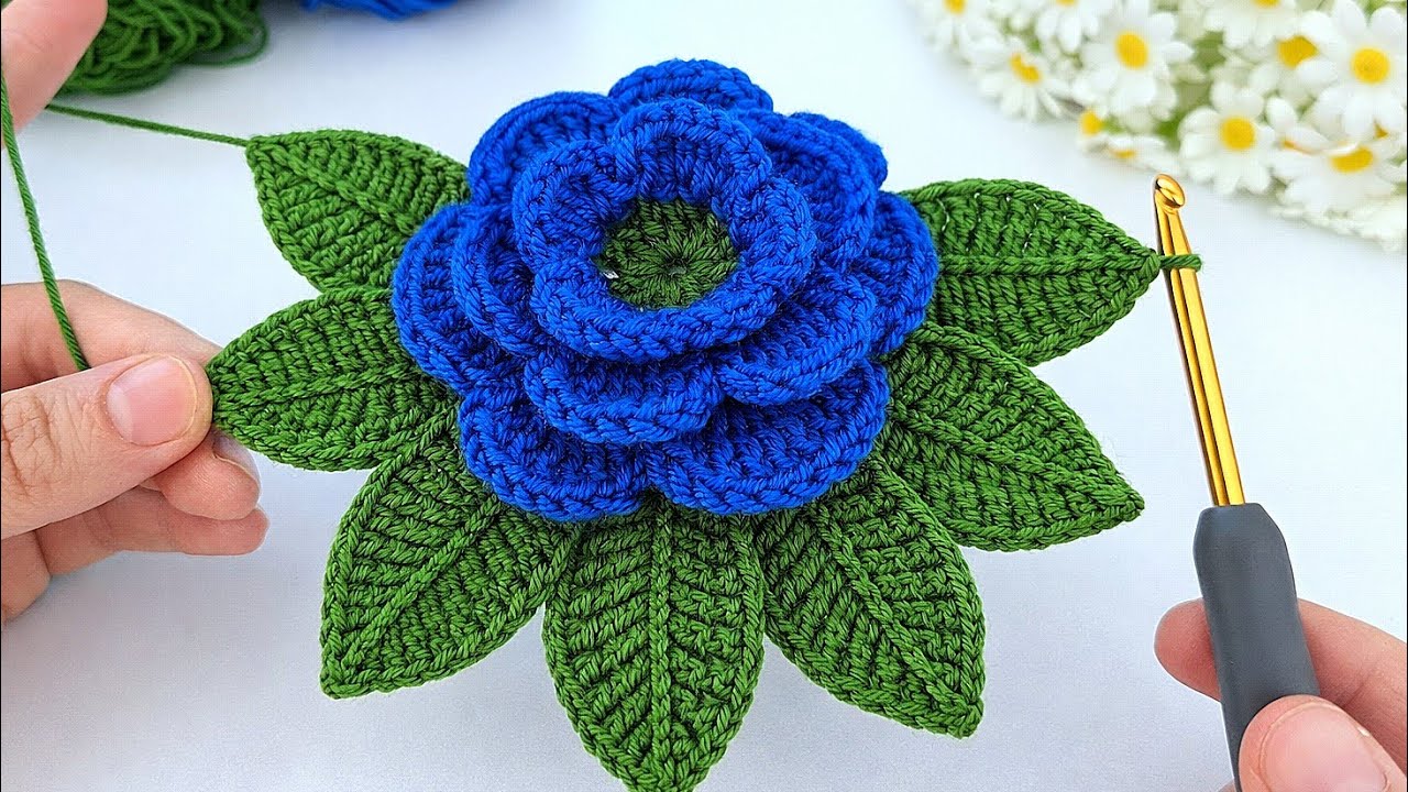 WOW! 😍 Stunning 3D Layered Crochet Flower 🌸 Easy & Eye-Catching Tutorial | Make & Sell 💰