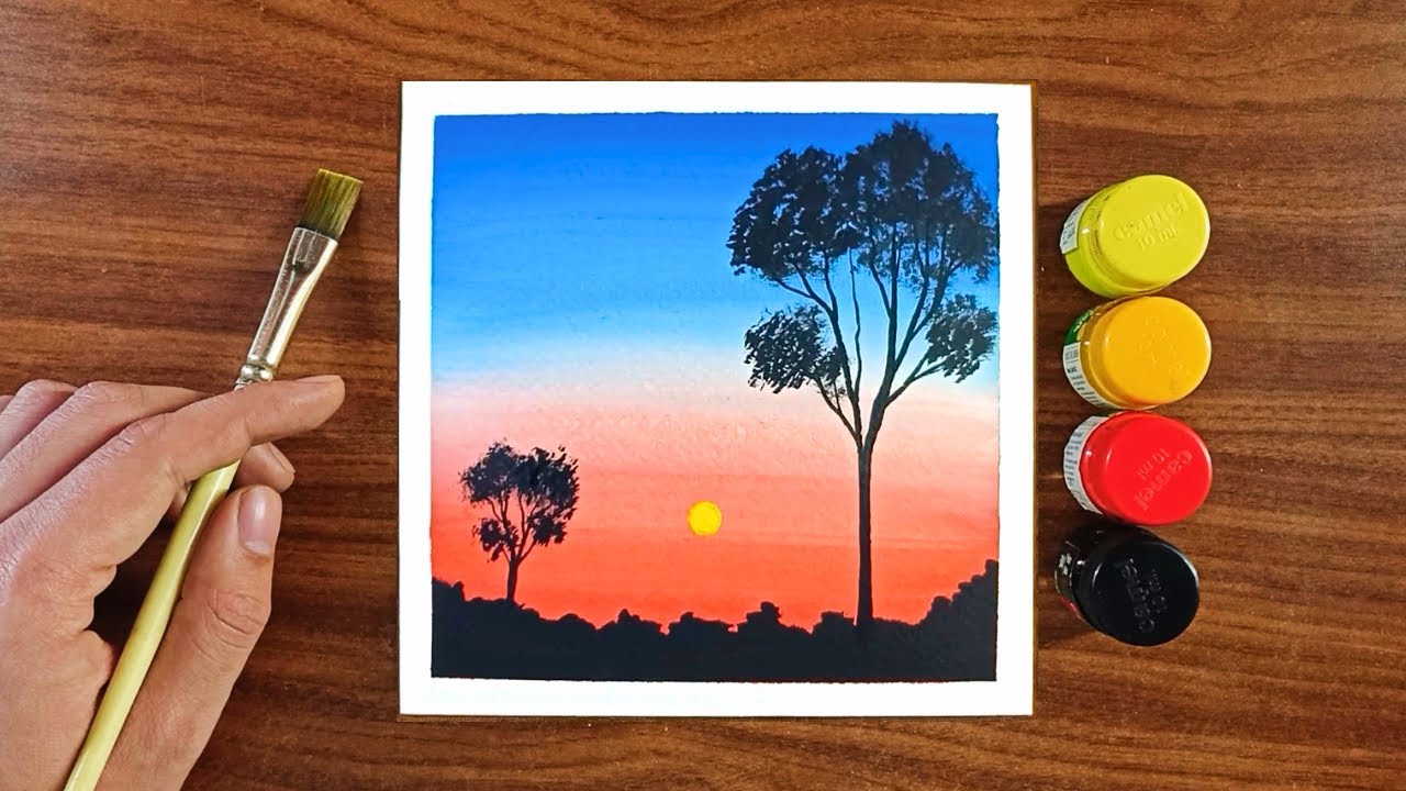 Nature drawing poster colour  | Watercolour drawing | Painting