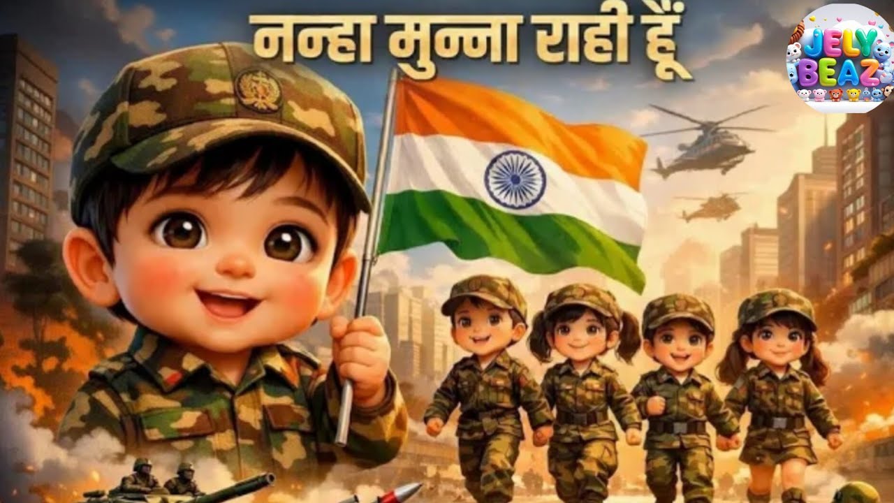 Nanha Munna Rahi Hoon 🇮🇳 | Patriotic Hindi Rhyme for Kids | Kids Deshbhakti Song | Jely Beaz