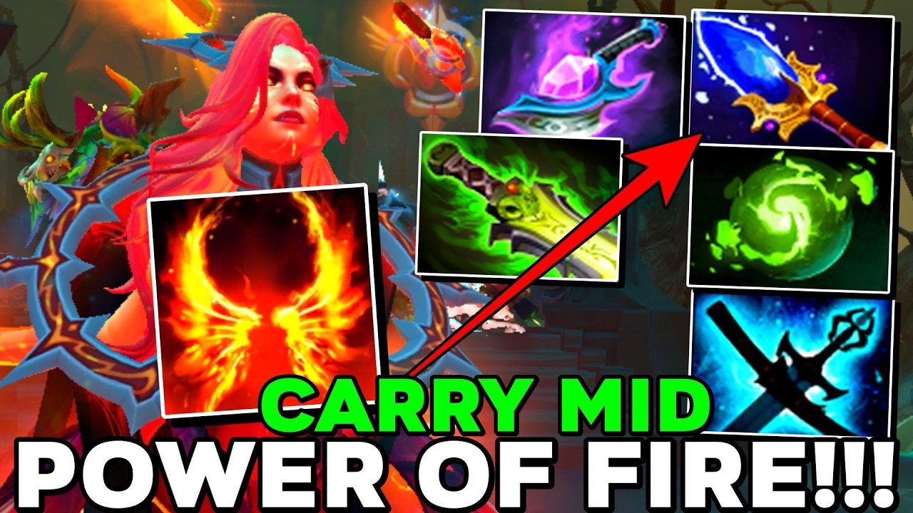 POWER OF FIRE Carry Midlane [ LINA ] Broken Ultimate Spell DAMAGE - Dota 2