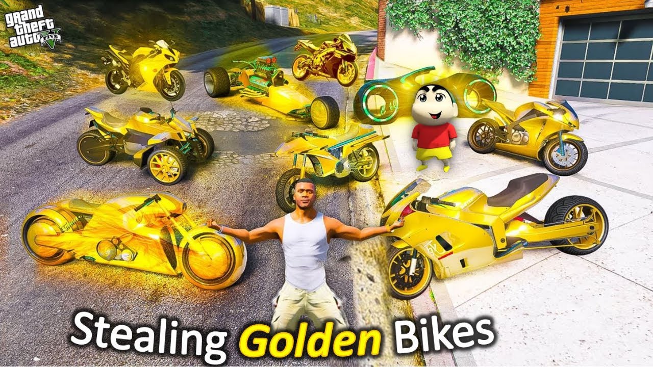 Franklin Collecting Golden Bikes in GTA 5