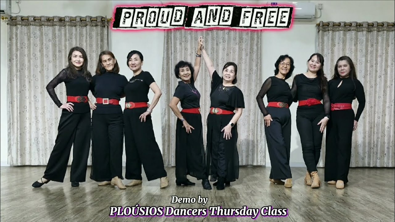 PROUD AND FREE - Line Dance || Intermediate || Demo by Ploúsios Dancers Thursday Class #dance 