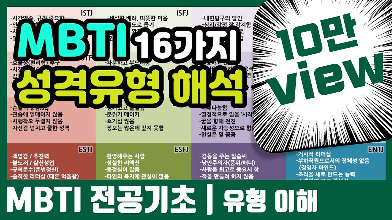 [휴강TV] 드디어 나왔다! MBTI의 16가지 성격유형 해석