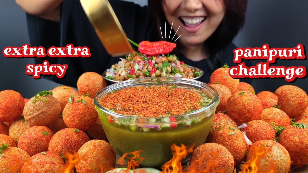 SPICY PANIPURI CHALLENGE | PANIPURI EATING CHALLENGE | INDIAN STREET FOOD | EATING VERY SPICY FOOD