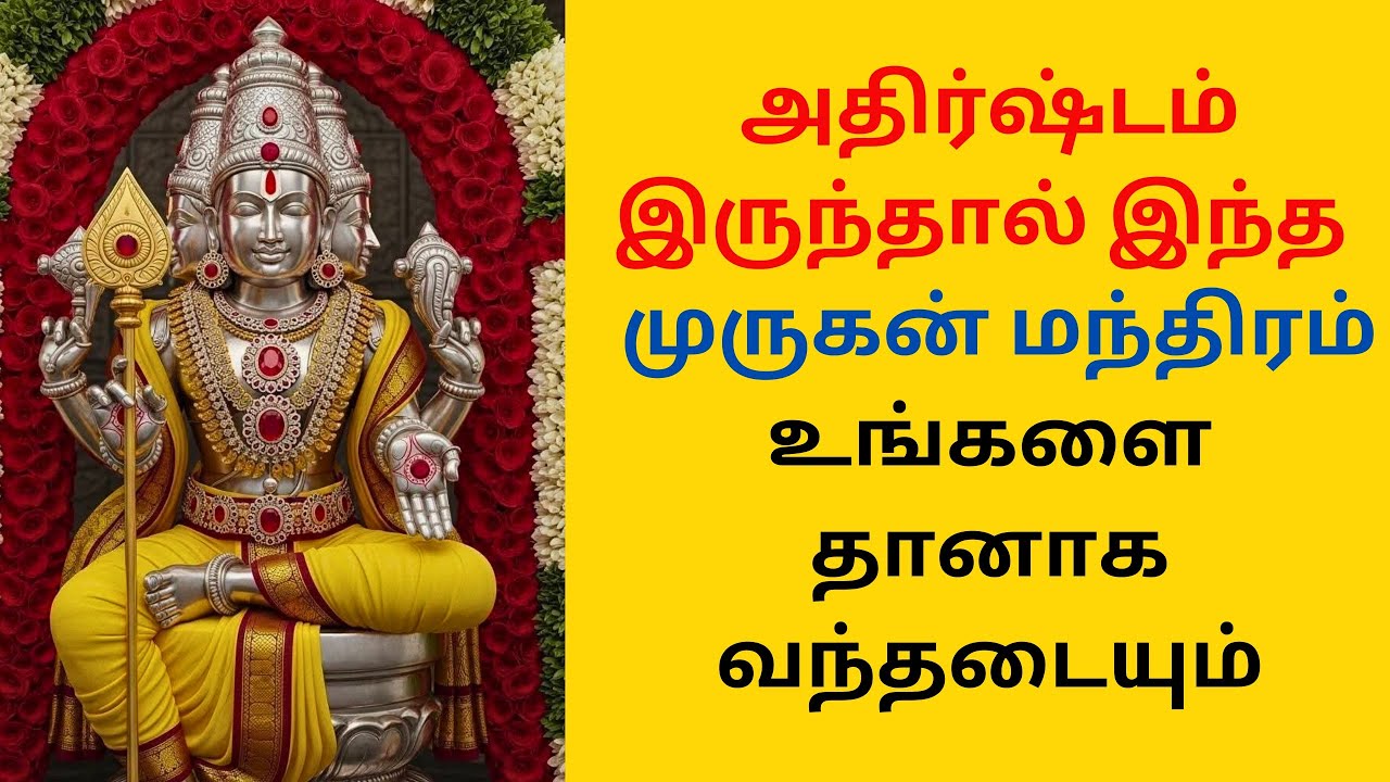அதிர்ஷ்டம் இருந்தால் இந்த  முருகன் மந்திரம் உங்களை தானாக வந்தடையும் 