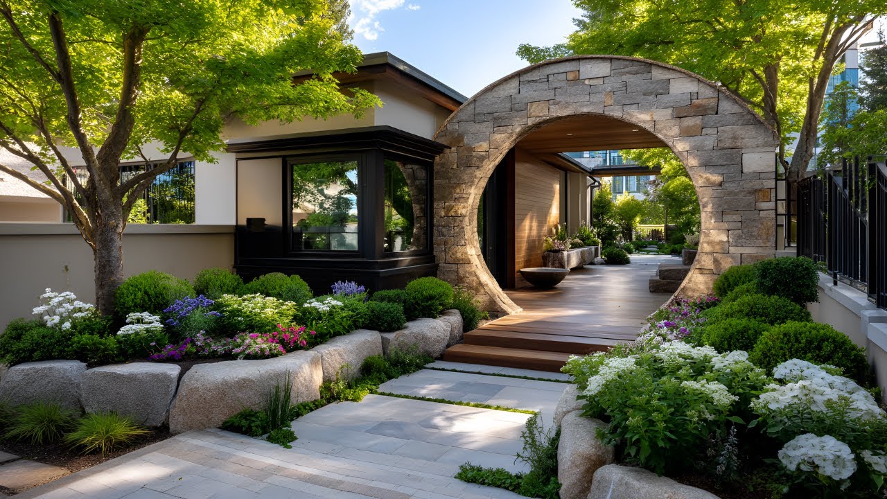 Create a Welcoming Entryway: Small Front Yard Garden Ideas with Arches & Gates