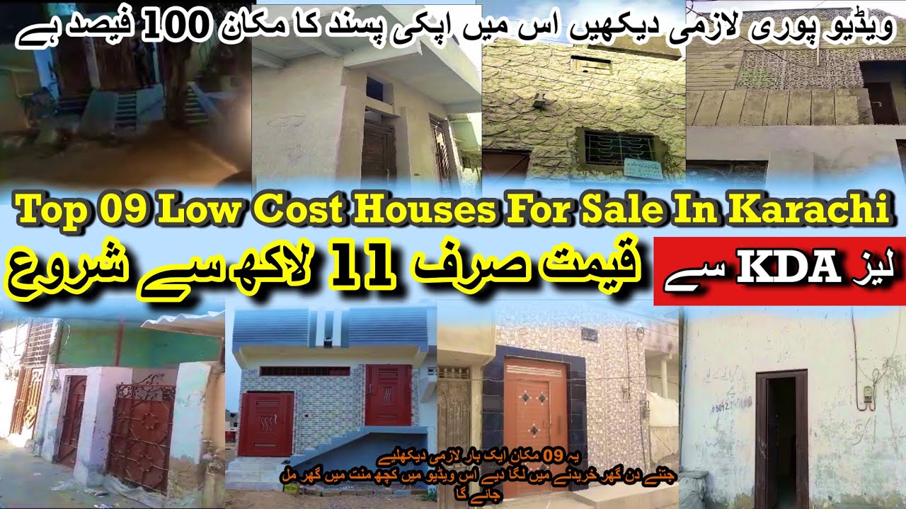Top 09 Low Cost Houses For Sale In Karachi || 60,40 Sqyard KDA leased || Realtor Solution