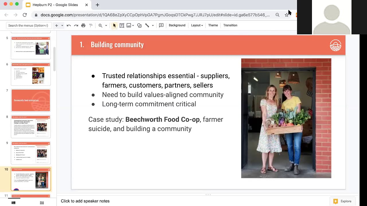 Farmers and foodies working together webinar - how to start something where you are