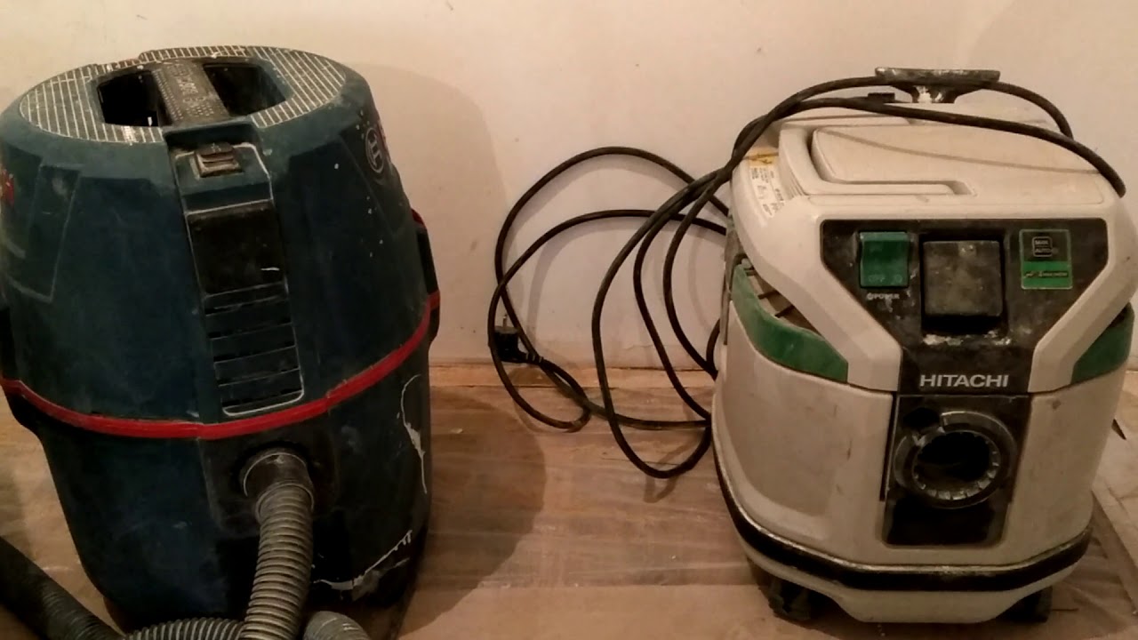Сравнение :Пылесос Bosch GAS 20 L\пылесос Hitachi RP150YB