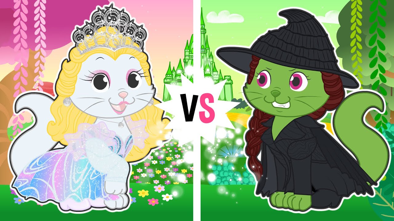 BABY PETS 🧙🏿‍♀️🧚 La Gata Kira se Disfraza de Elphaba y Glinda del Musical Wicked