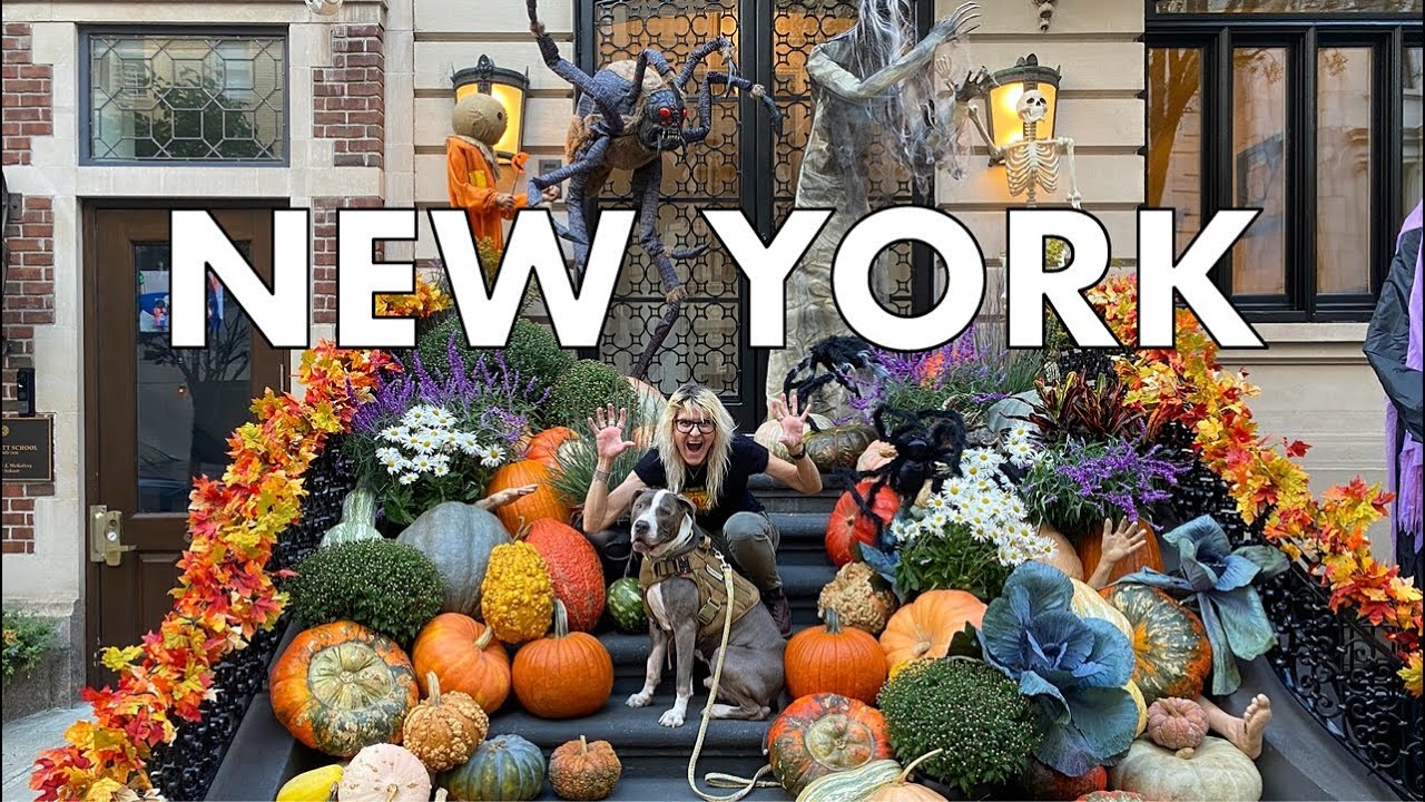 New York City LIVE Halloween Decorations Upper East Side Walking Tour