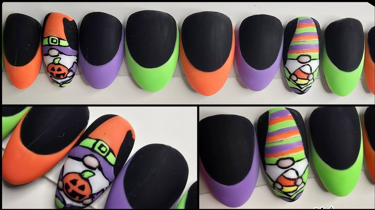 ♡ Gnome Halloween Nails ♡ Easy Stamping Nail Art! ♡