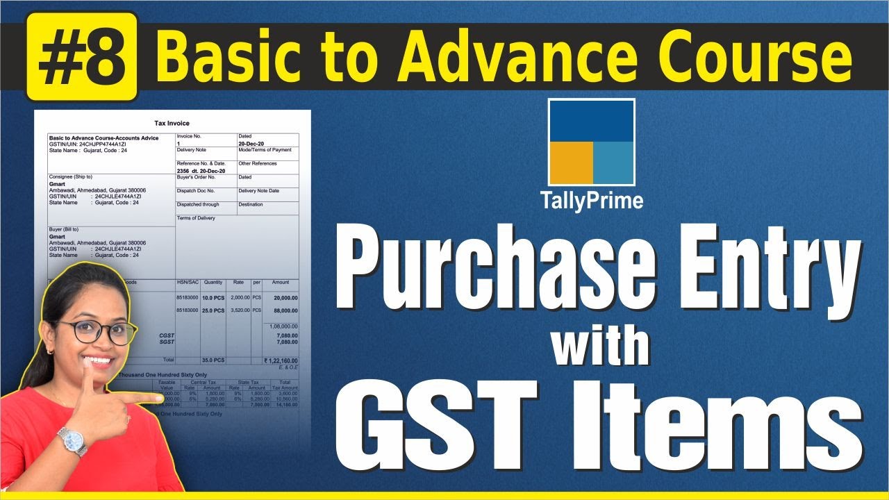 #8 Tally Prime- Purchase Entry With GST in Tally Prime | Purchase Bill Entry with Multiple GST rate