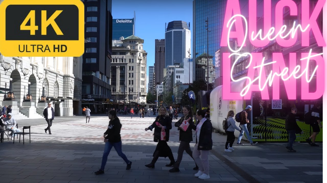Walk in Downtown Auckland | Queen Street | Britomart to Wyndham St | 4K