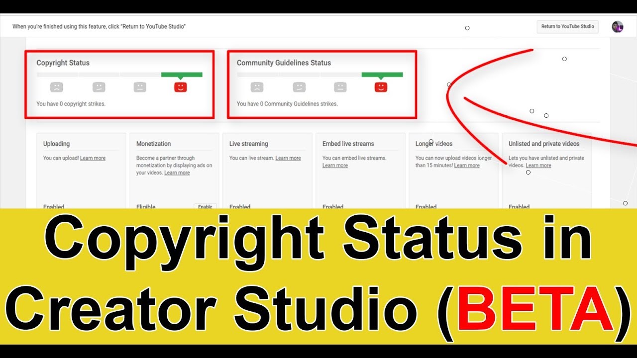how to check copyright strikes on youtube studio beta 2019_2020 in hindi | Urdu
