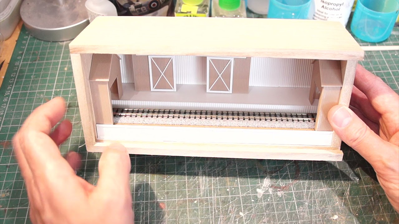 An N Gauge model railway in a wooden pencil case