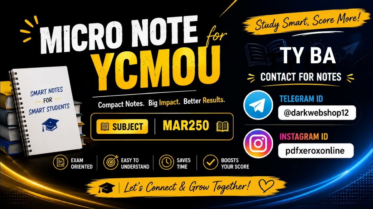 MAR 250 TY BA YCMOU IMP QUESTIONS AND ANSWERS 2026