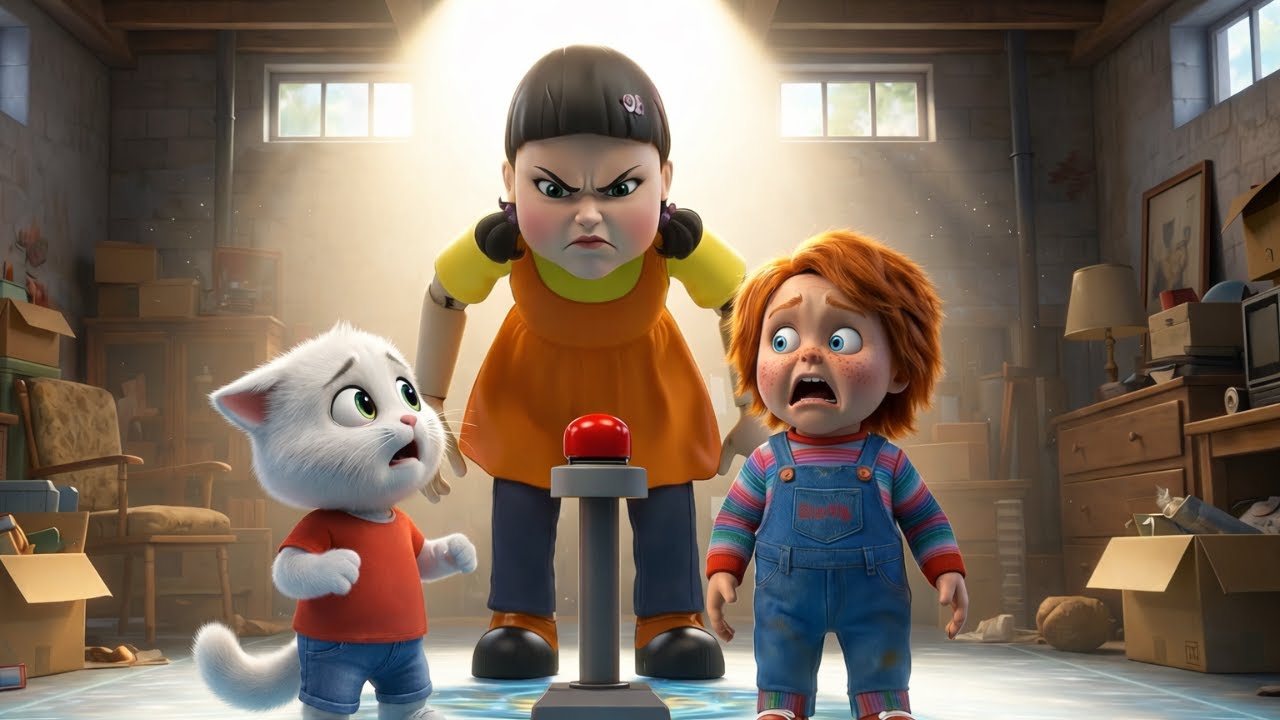 Kitten and Chucky Meets The Scary Doll at Doll House