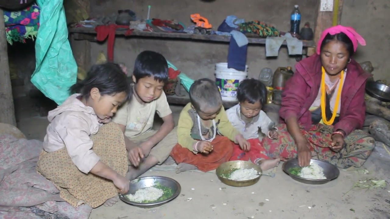 Myvillage official videos EP 117 || Eating food with curry of green nettles