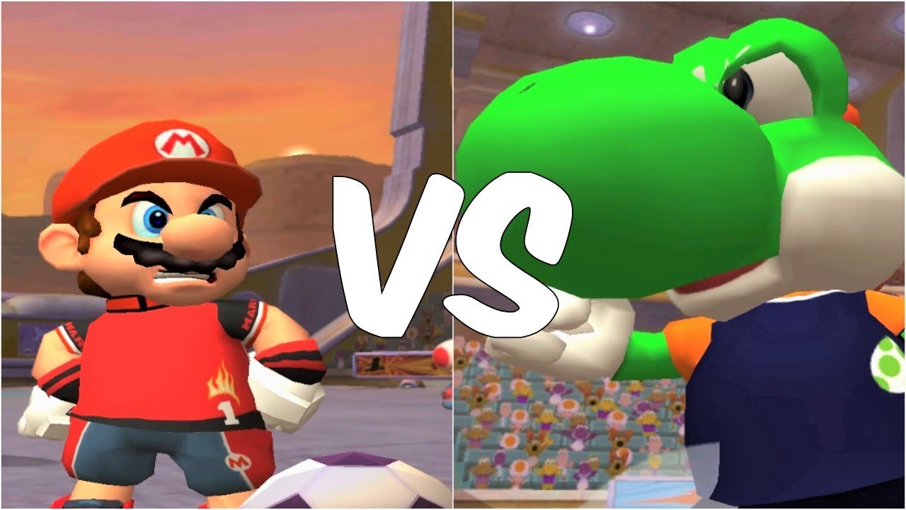 Super Mario Strikers - Mario vs Yoshi - GameCube Gameplay (720p60fps)