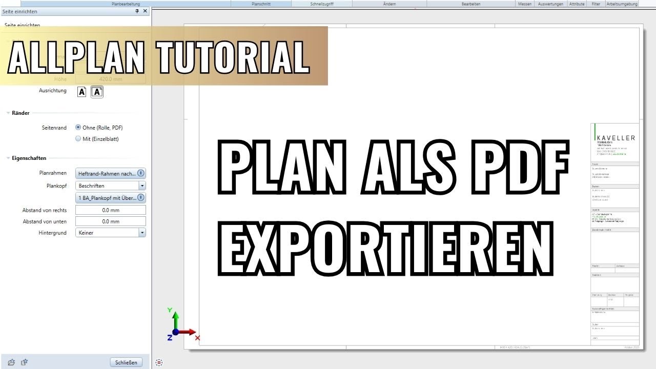So erstellst du aus dem Planlayout in Allplan eine PDF