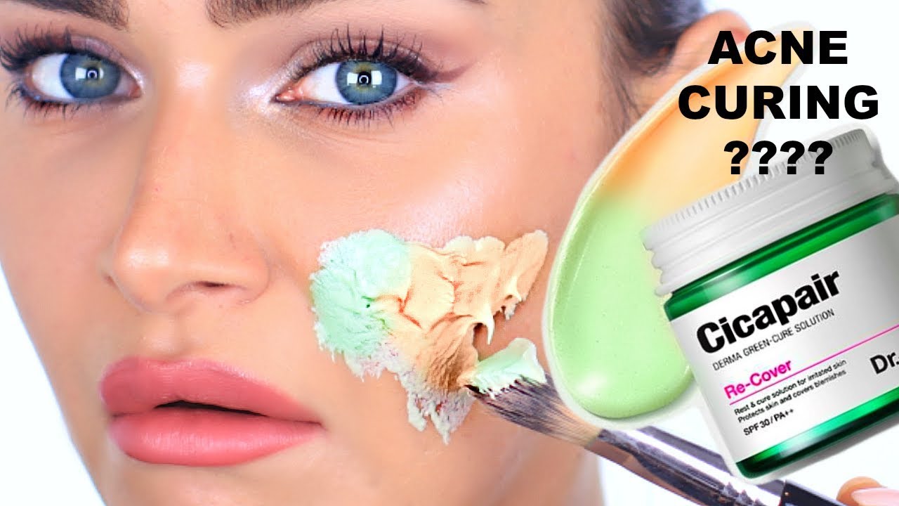 First Impressions GREEN Colour Changing ACNE CURING  Skincare + Foundation ??  | Ruby Golani