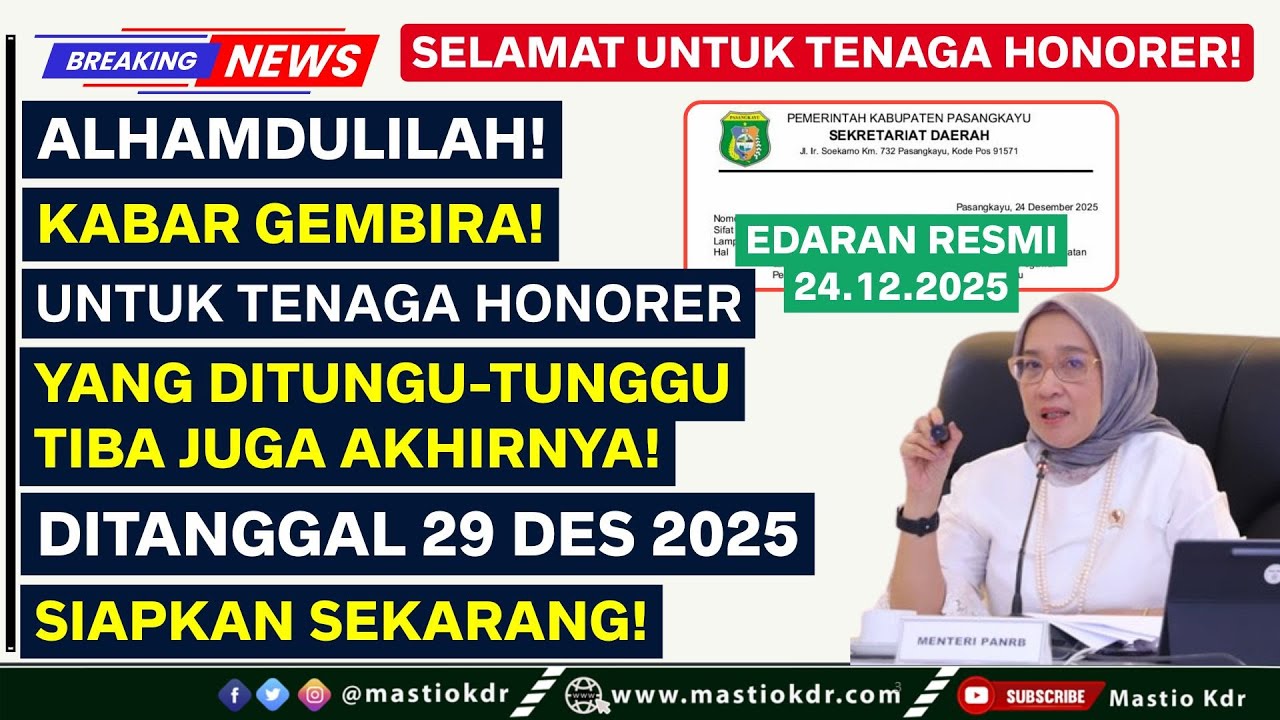 Tenaga Honorer Bersiap! Kabar Gembira Ditanggal 29 Des 2025! Alhamdulilah,Yang Ditunggu Datang Juga!