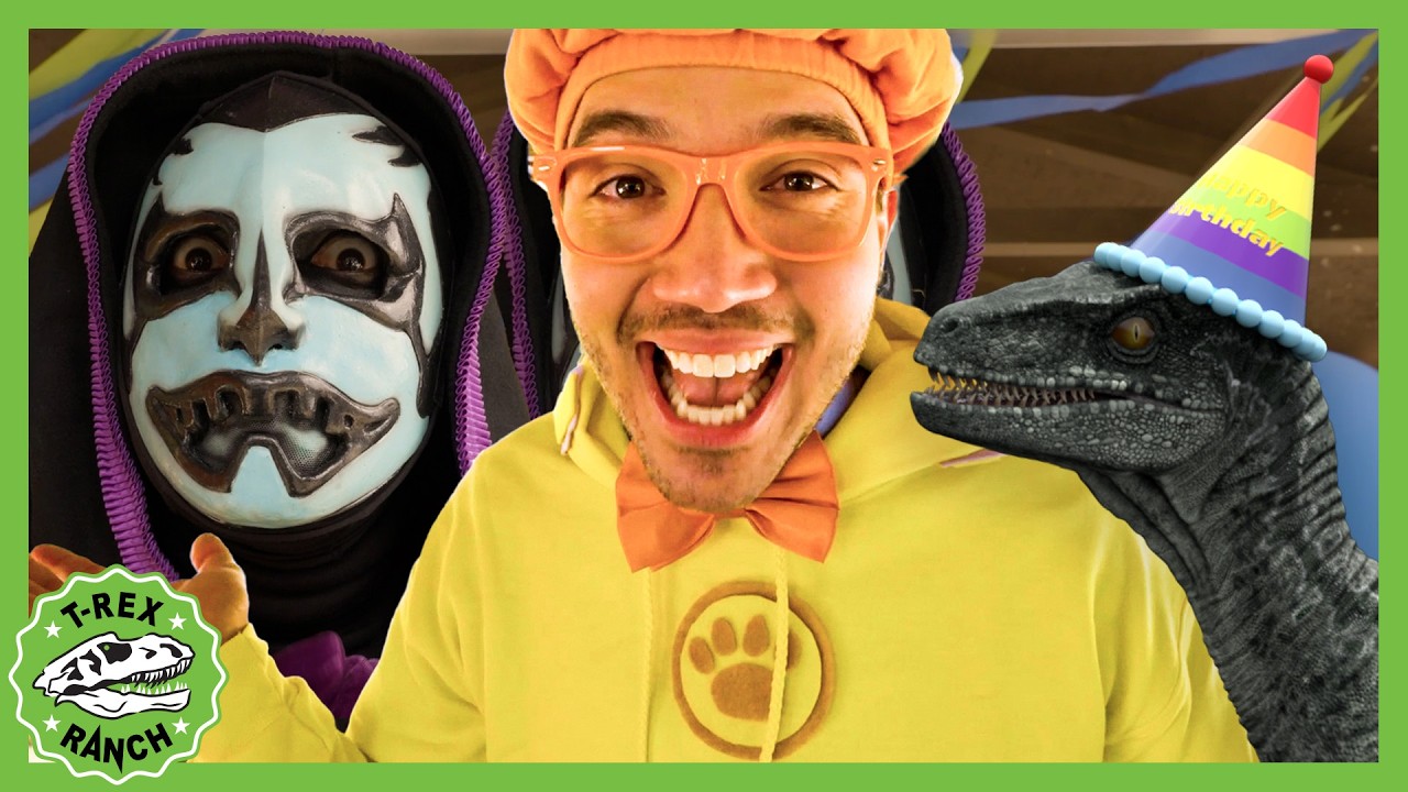 Blippi Fights GIANT Raptors!!! | 🦖🦕 T-Rex Ranch Dinosaur Videos