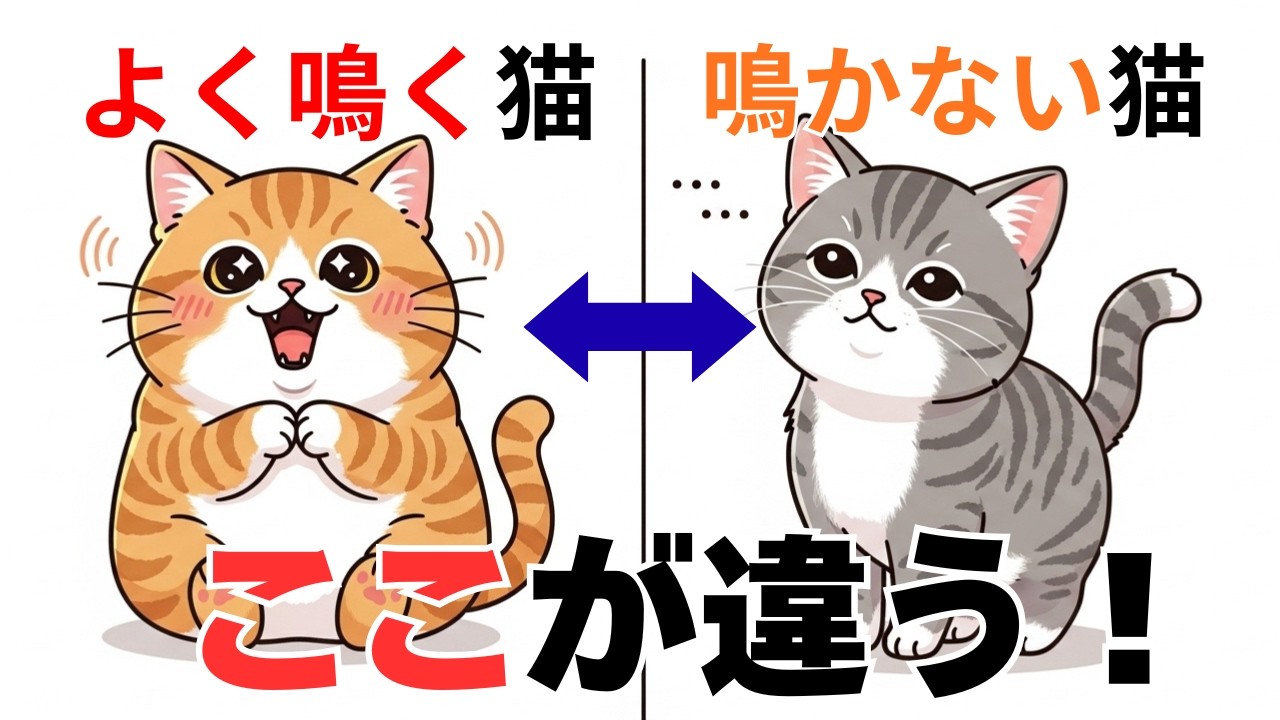 【9割が知らない！】よく鳴く猫と鳴かない猫の意外な違い5選【猫の雑学】【猫の心理学】