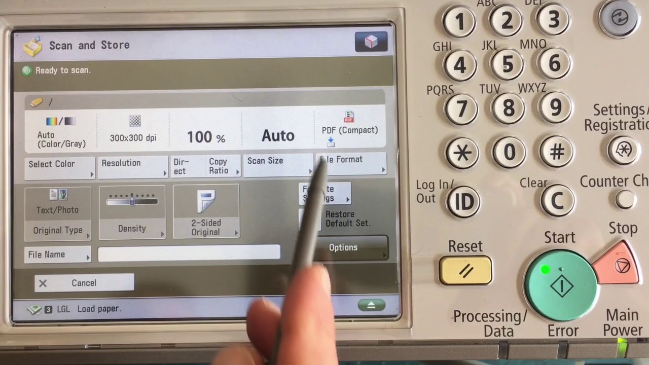 Scanning to a USB device on CANON IR ADVANCED MACHINES