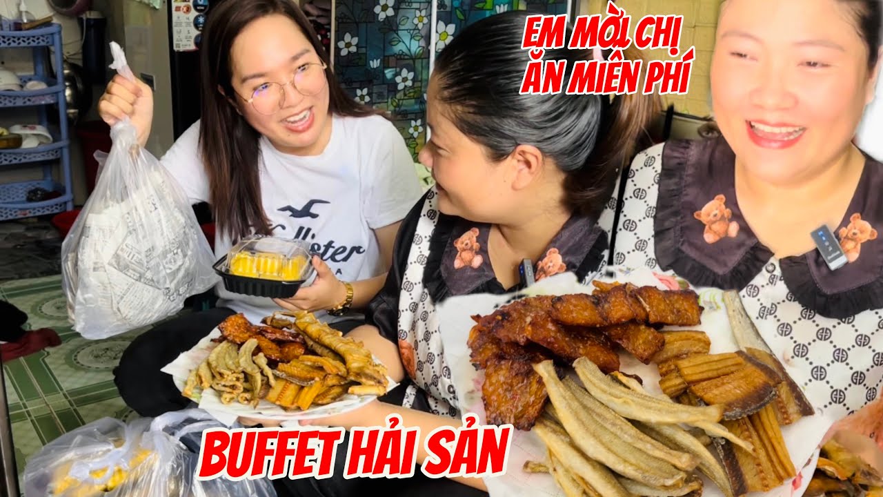 Phong Tôm đãi ăn buffet hải sản miễn phí ngon quá xá khi Trang LTP giao sầu riêng SP Khương Dừa!