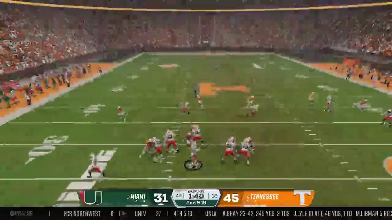 College Football Varsity Dynasty year 4 #9 Tennessee Volunteers 0-0 Vs. #3 Miami Hurricanes 0-0