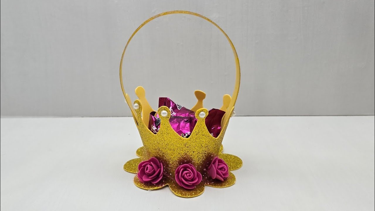 Como Fazer Cestinha em Formato de Coroa | Ideia Linda para Festa Princesa