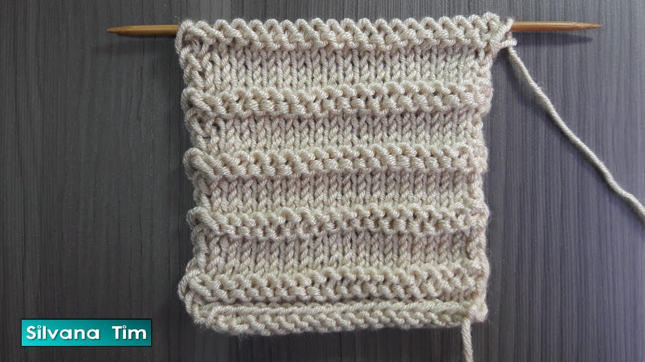 Punto muy facil: Lineas Horizontales - puntadas de dos agujas. Tejido a dos agujas № 769