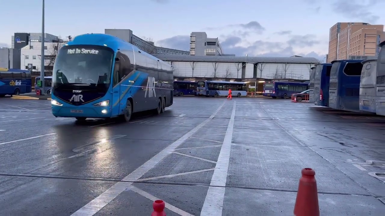 Buses and coaches at Glasgow Buchanan bus station.