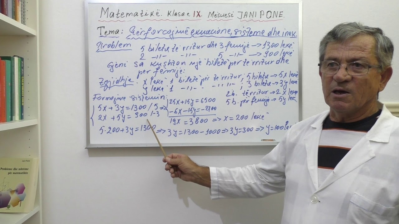 Problema me Zgjidhje te Sisteme te ekuacioneve 4 - Matematike