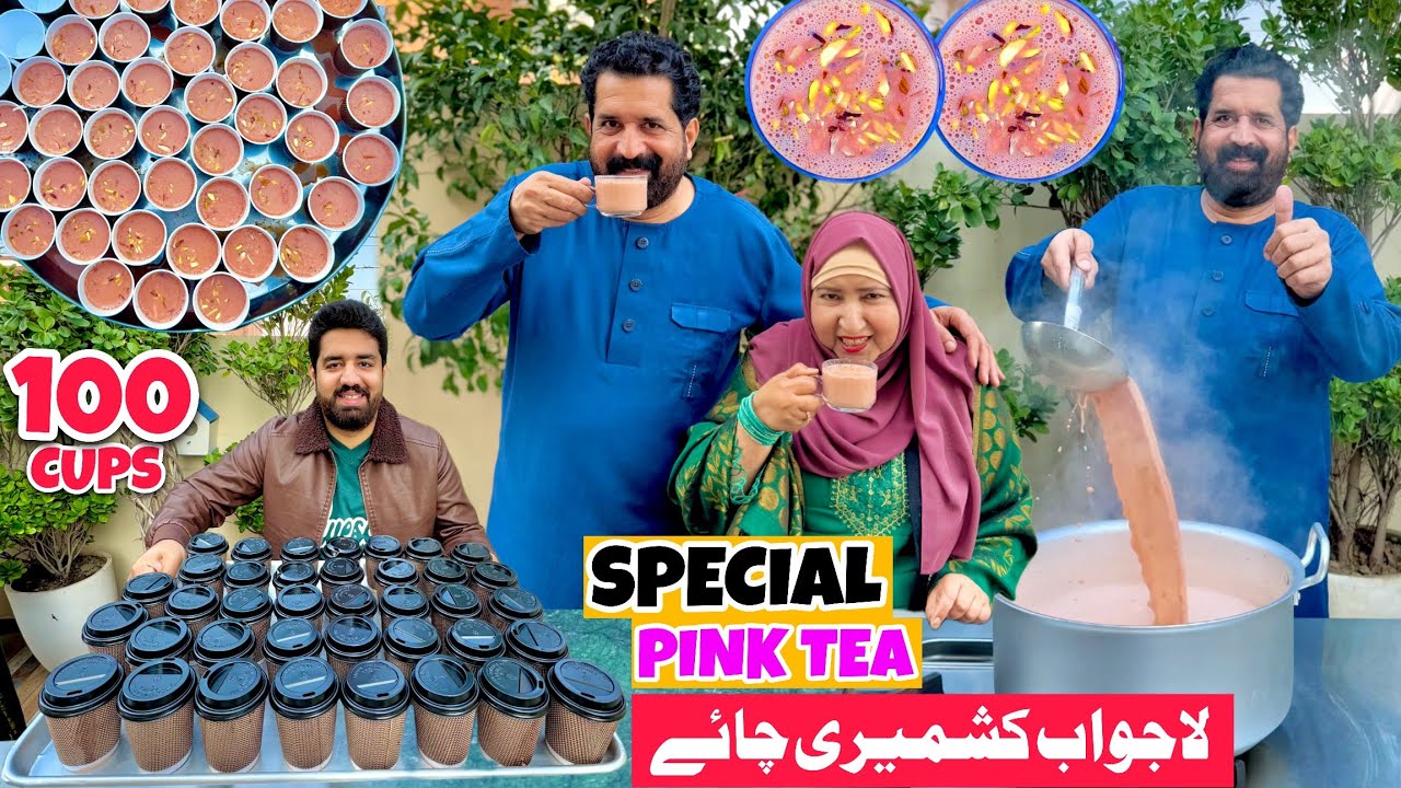 BaBa Made 100 CUPS KASHMIRI CHAI 😍 | Authentic Pink Tea Recipe | BaBa Food RRC Vlogs