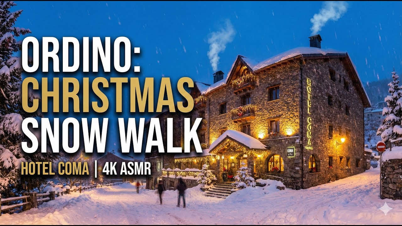 🇦🇩 DISCOVER ANDORRA under the SNOW: Magical Stroll through ORDINO and HOTEL COMA ❄️ at CHRISTMAS!