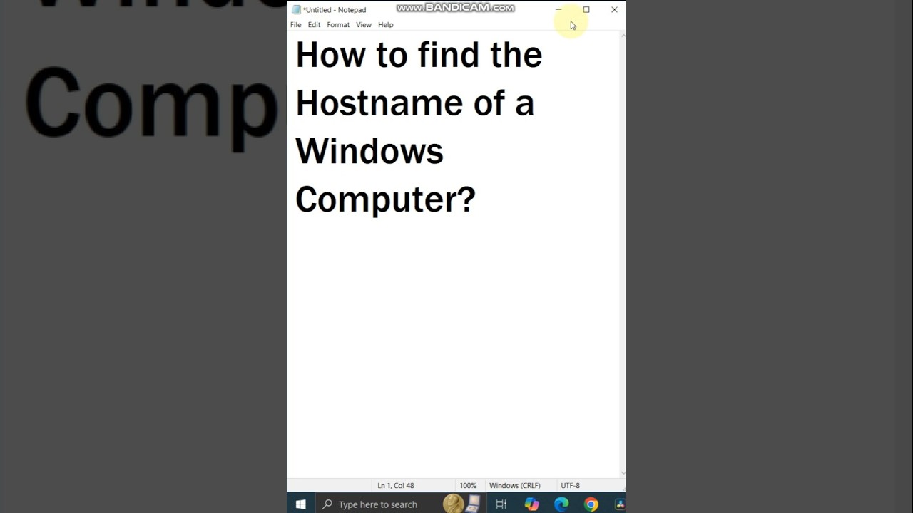 How to find Hostname of Windows Computer
